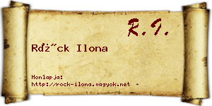 Röck Ilona névjegykártya